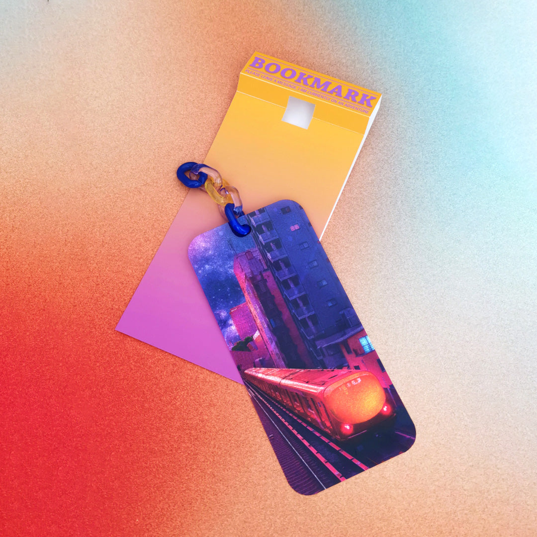 Glitter Bookmark - Train Travel