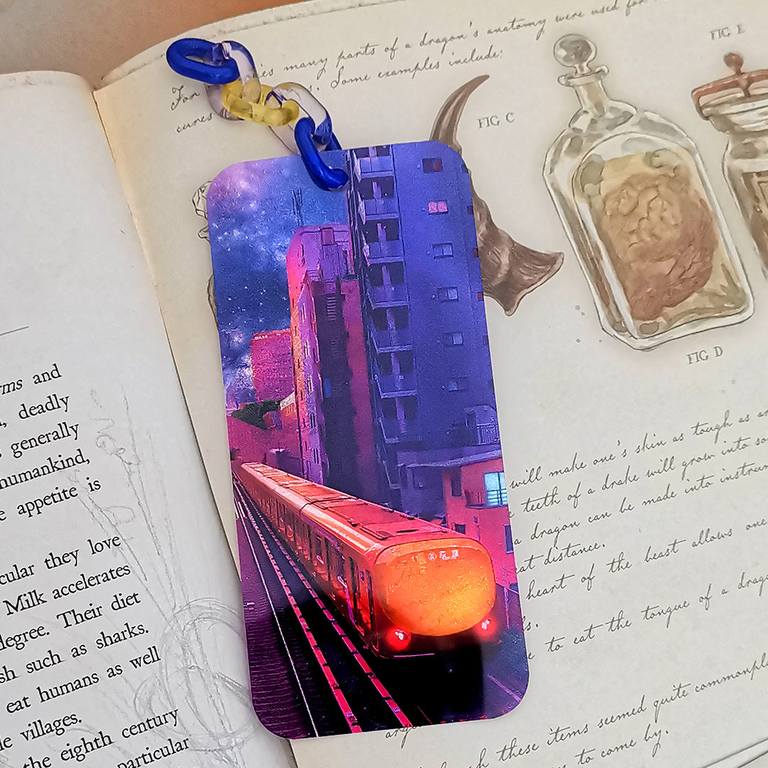 Glitter Bookmark - Train Travel