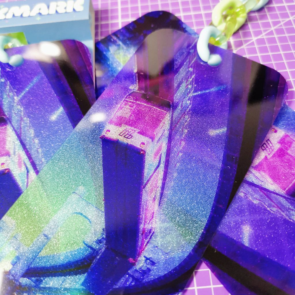 Glitter Bookmark - Trainception : Dreaming on the Rails