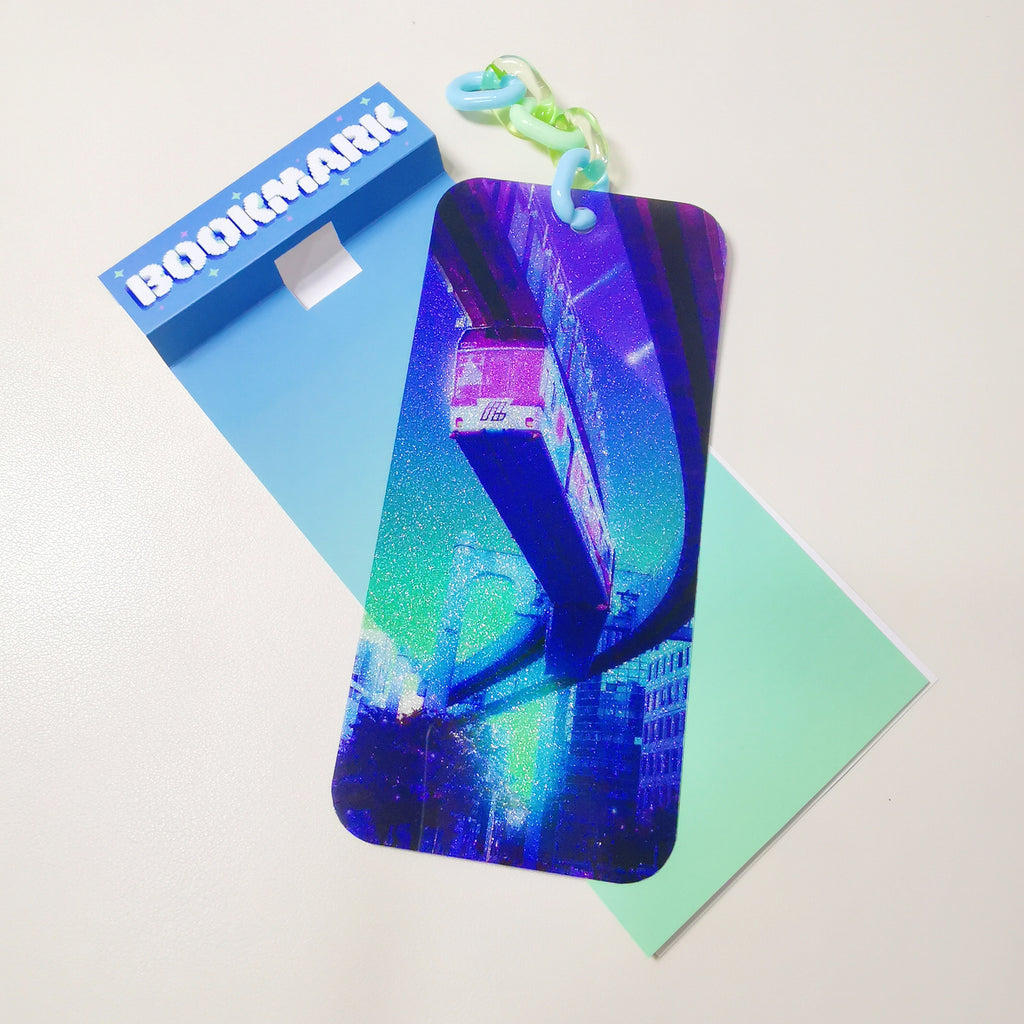 Glitter Bookmark - Trainception : Dreaming on the Rails